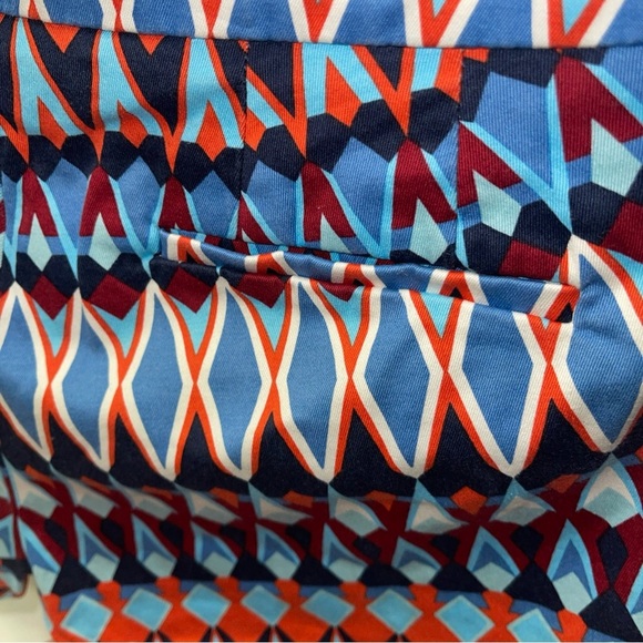 J. Crew Blue and Red Bermuda Shorts with Geometric Pattern - Picture 8 of 16